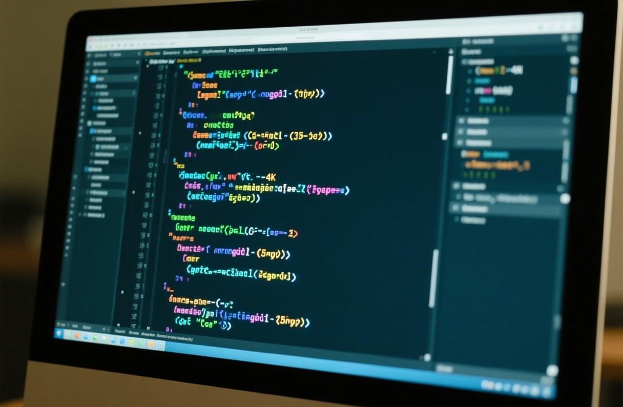 Zdjęcie ekranu komputerowego z otwartym edytorem kodu